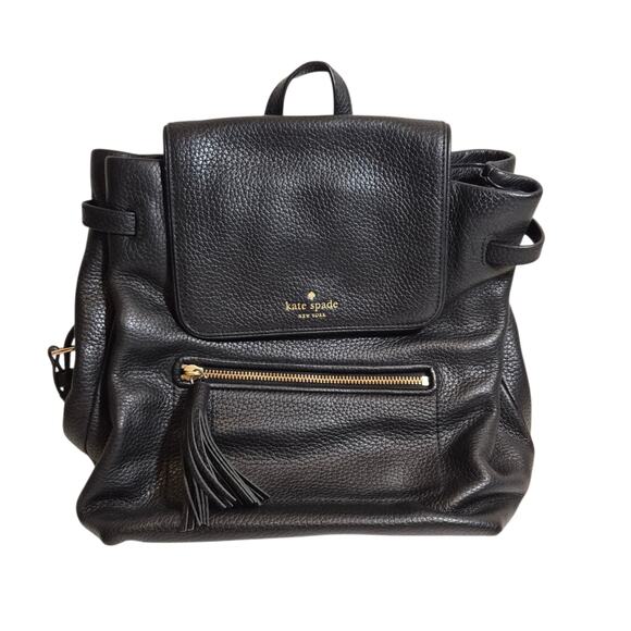 Kate Spade Chester Street Kacy Black Pebbled Leather M Backpack Purse WKRU4071 main image 4